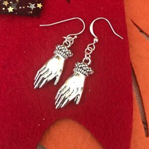 Silver hand earrings by RLDesigns
